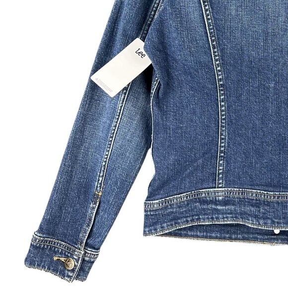 NWT Lee Women's Legendary Style Stretch Blue Denim Jacket Size Small Regular Fit - Picture 8 of 13